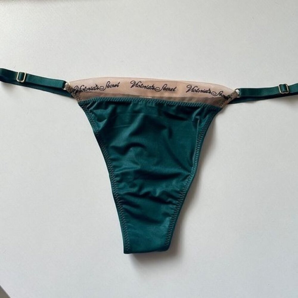 Victoria's Secret Sexy Embroidery Green Thongs Panty